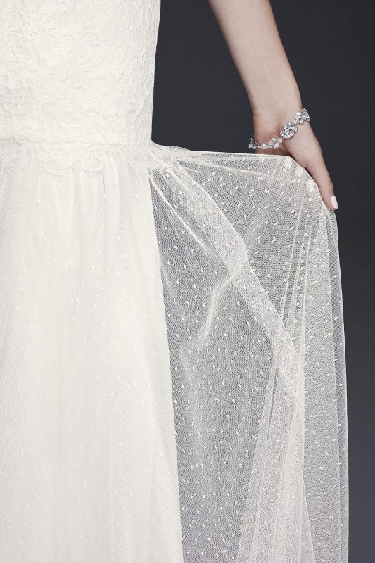 Eyelet Chiffon A-Line Wedding Gown WG3923