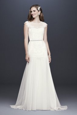 Eyelet Chiffon A-Line Wedding Gown WG3923