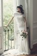 Geometric Lace and Crepe Cap Sleeve Wedding Dress WG3927