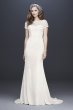 Geometric Lace and Crepe Cap Sleeve Wedding Dress WG3927