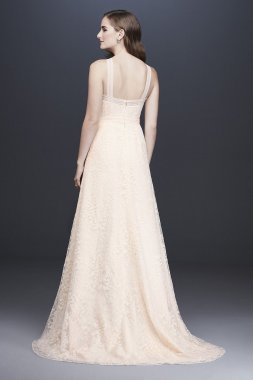 Allover Embroidered Lace Y-Neck Wedding Dress WG3928