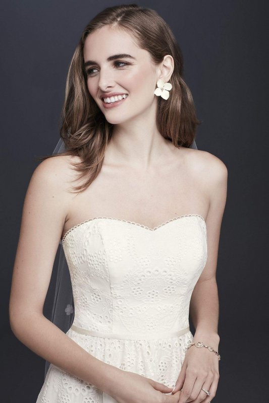 Eyelet Chiffon A-Line Wedding Gown WG3929