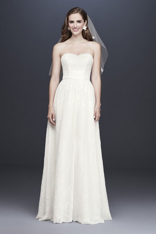 Eyelet Chiffon A-Line Wedding Gown WG3929