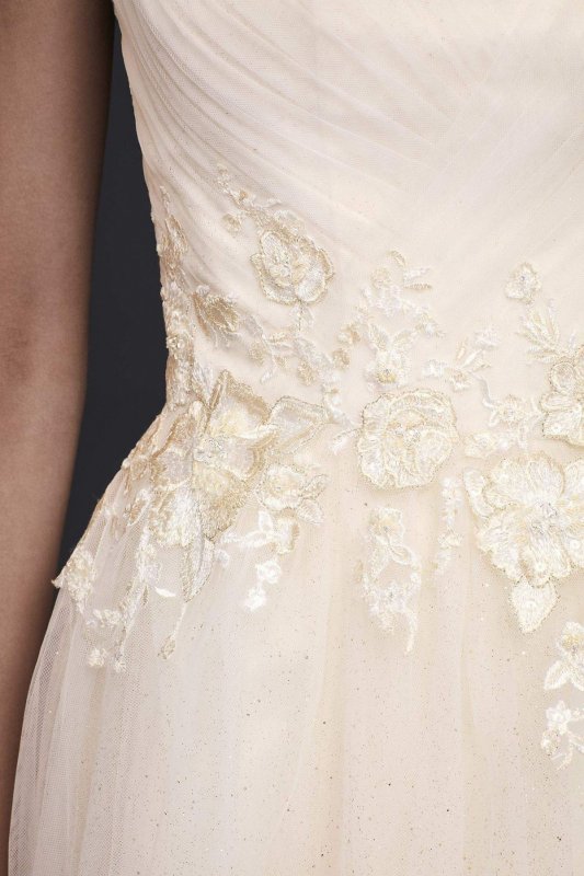 Appliqued Glitter Tulle A-Line Wedding Dress Collection WG3930