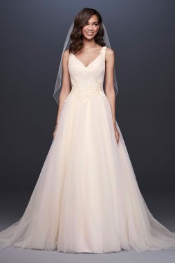 Appliqued Glitter Tulle A-Line Wedding Dress Collection WG3930