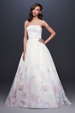 Floral Watercolor Organza Ball Gown Wedding Dress Collection WG3934