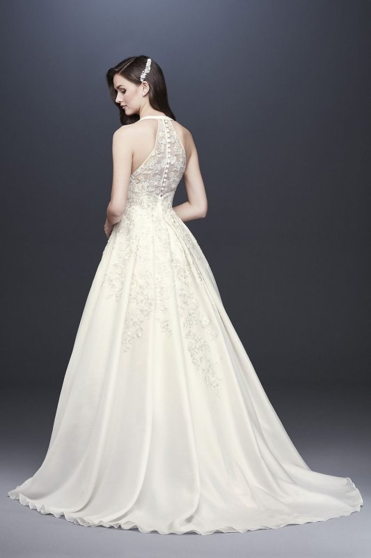 Illusion Back Organza Halter Wedding Dress Collection WG3936