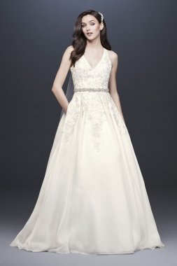 Illusion Back Organza Halter Wedding Dress Collection WG3936