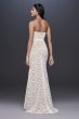 Scalloped Lace Split-Front Sheath Wedding Dress WG3948