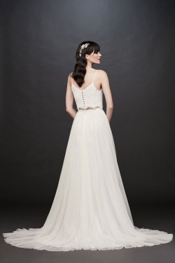 Lace and Tulle Two-Piece A-Line Wedding Dress WG3952