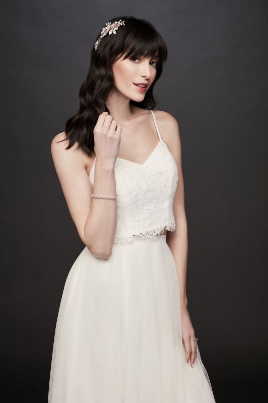 Lace and Tulle Two-Piece A-Line Wedding Dress WG3952
