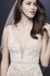 Strappy Deep V-Neck Lace Sheath Wedding Dress WG3959