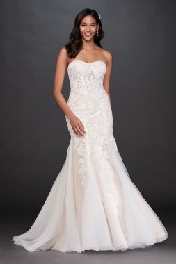 Floral Beaded Lace and Tulle Mermaid Wedding Dress Collection WG3964