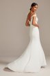 Floral Applique Sheer Bodice Crepe Wedding Dress Collection WG3977