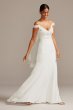 Floral Applique Sheer Bodice Crepe Wedding Dress Collection WG3977