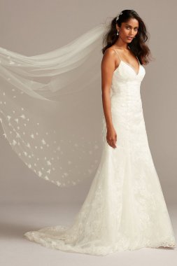 Floral Lace Applique Spaghetti-Strap Wedding Dress Collection WG3981