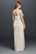 Lace Cap Sleeve Plus Size Long Matte Mesh Dress XS3450W