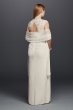 Lace Cap Sleeve Plus Size Long Matte Mesh Dress XS3450W