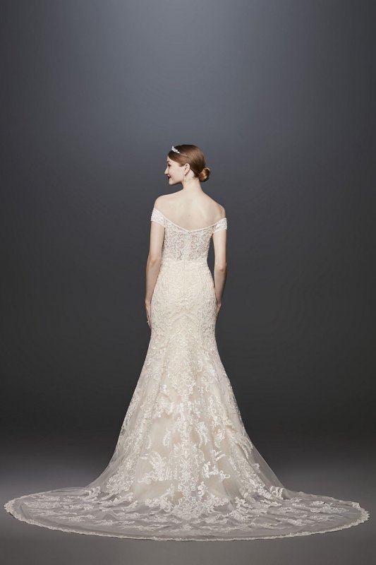 Beaded Lace Off-the-Shoulder Mermaid Wedding Dress XTCWG808