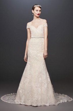 Beaded Lace Off-the-Shoulder Mermaid Wedding Dress XTCWG808