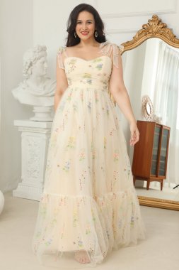 Plus Size Champagne Embroidery Long Prom Dress E202283794