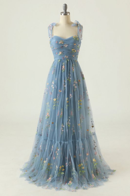 Green Embroidery Long Prom Dress E202283793