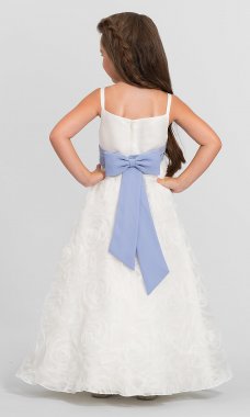 F6117 Rosette Organza Flower-Girl Dress BJ-F6117