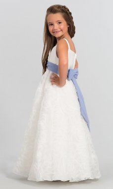 F6117 Rosette Organza Flower-Girl Dress BJ-F6117