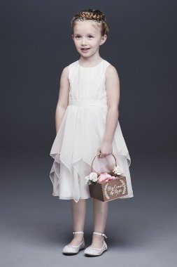 As-Is Chiffon Flower Girl Dress with Bow Sash AI17200285