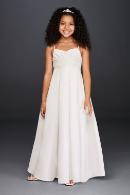 Full Length Flower Girl Dress with Straps FG3707