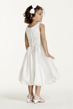 Satin Tank Bubble Dress with Flower Detail KP1311