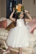 Flower Girl Dress with Tulle and Ribbon Waist OP218