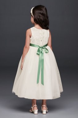 Lace and Mesh Tank Flower Girl Dress OP222