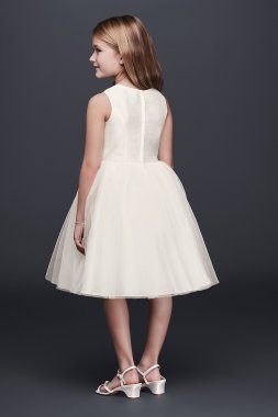 Corded Lace Flower Girl Dress with Tulle Skirt OP228