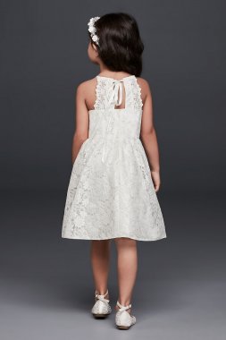 Illusion Lace Tie-Back Halter Flower Girl Dress OP237