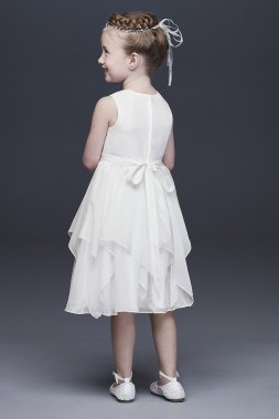 Chiffon Flower Girl Dress with Large Bow Sash OP253