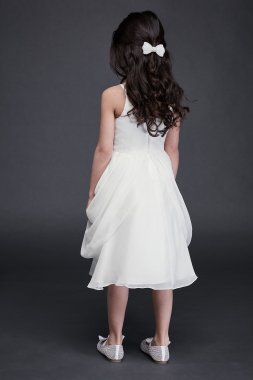 Draped Swag Skirt Chiffon Flower Girl Dress OP262