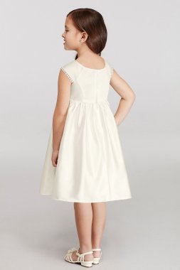 Cap Sleeve Flower Girl Dress with Lace Appliques WG1366