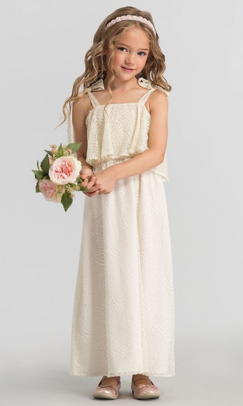 Savannah Lace Flower Girl Babes of the Nile Dress JAUG-BN-Savannah-Lace