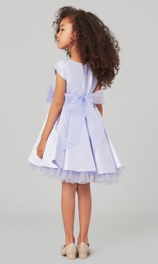 Cap-Sleeve Short Lilac Flower Girl Dress SWK-SK711l
