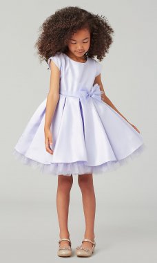 Cap-Sleeve Short Lilac Flower Girl Dress SWK-SK711l