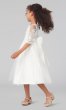 Off White Short Flower Girl Dress with Sleeves SWK-SK748w