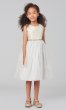 Short Tulle Flower-Girl Dress with Jacquard Bodice SWK-SK764