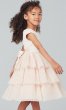 Short Cap-Sleeve Flower Girl Dress with Tiered Skirt SWK-SK800