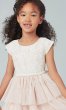 Short Cap-Sleeve Flower Girl Dress with Tiered Skirt SWK-SK800