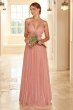 A Line Long Bridesmaid Dress with Ruffles E202283456