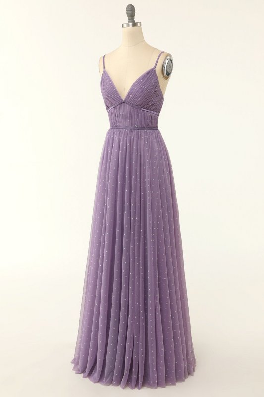 A Line Long Bridesmaid Dress with Ruffles E202283456