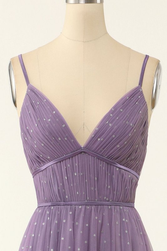 A Line Long Bridesmaid Dress with Ruffles E202283456