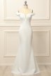 Mermaid Off the Shoulder White Wedding Dress E202283849