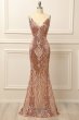 Black and Gold Sequins Long Prom Dress E202283462